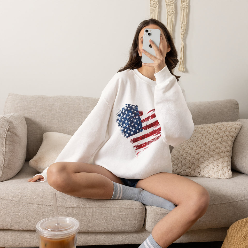 American Flag Heart Sweatshirt