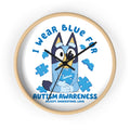 Wall Clock — 'I Wear Blue for Autism Awareness' Puzzle Piece Clock