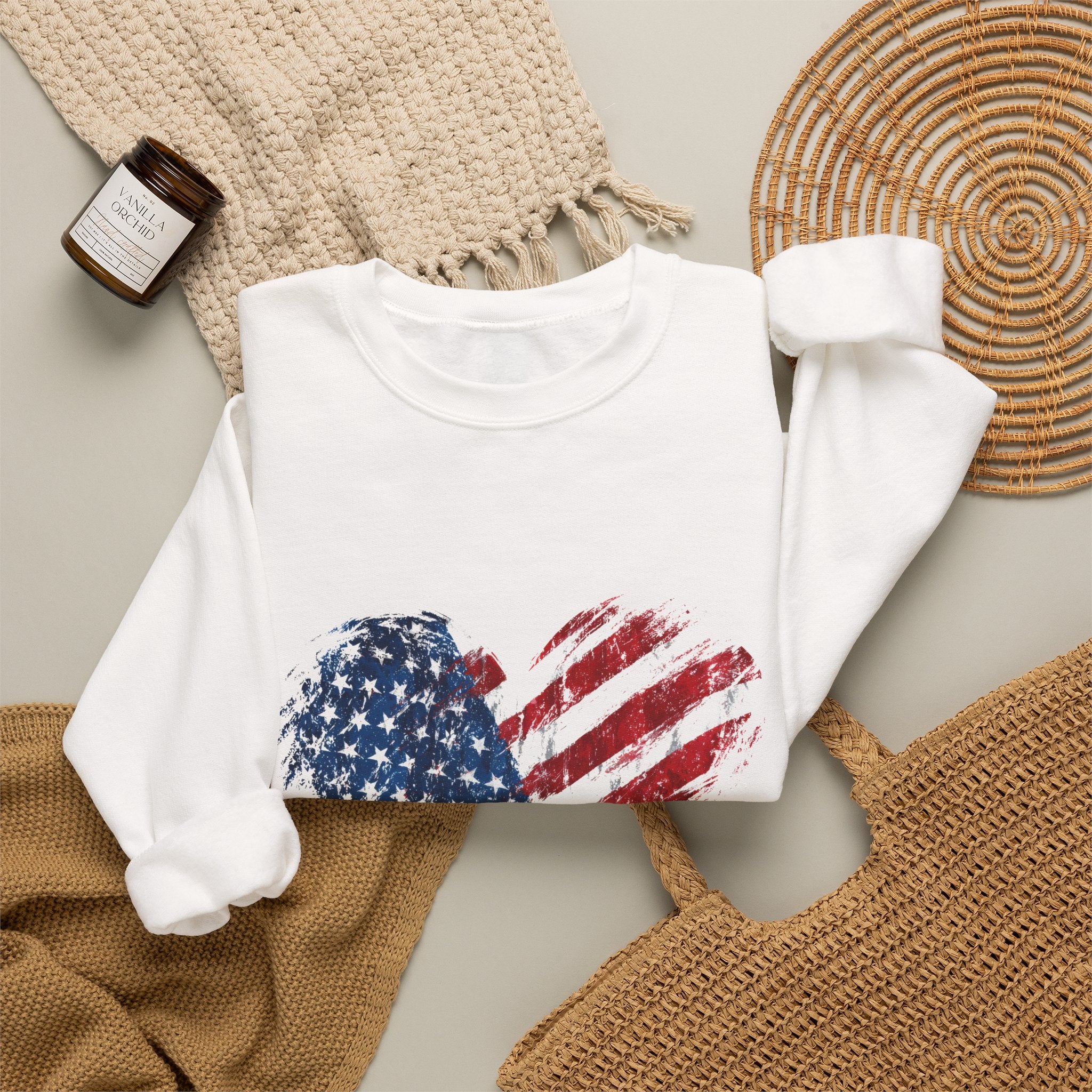 American Flag Heart Sweatshirt