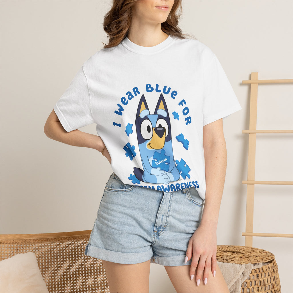 Autism Awareness T-Shirt — "I Wear Blue for Autism Awareness" Graphic Tee
