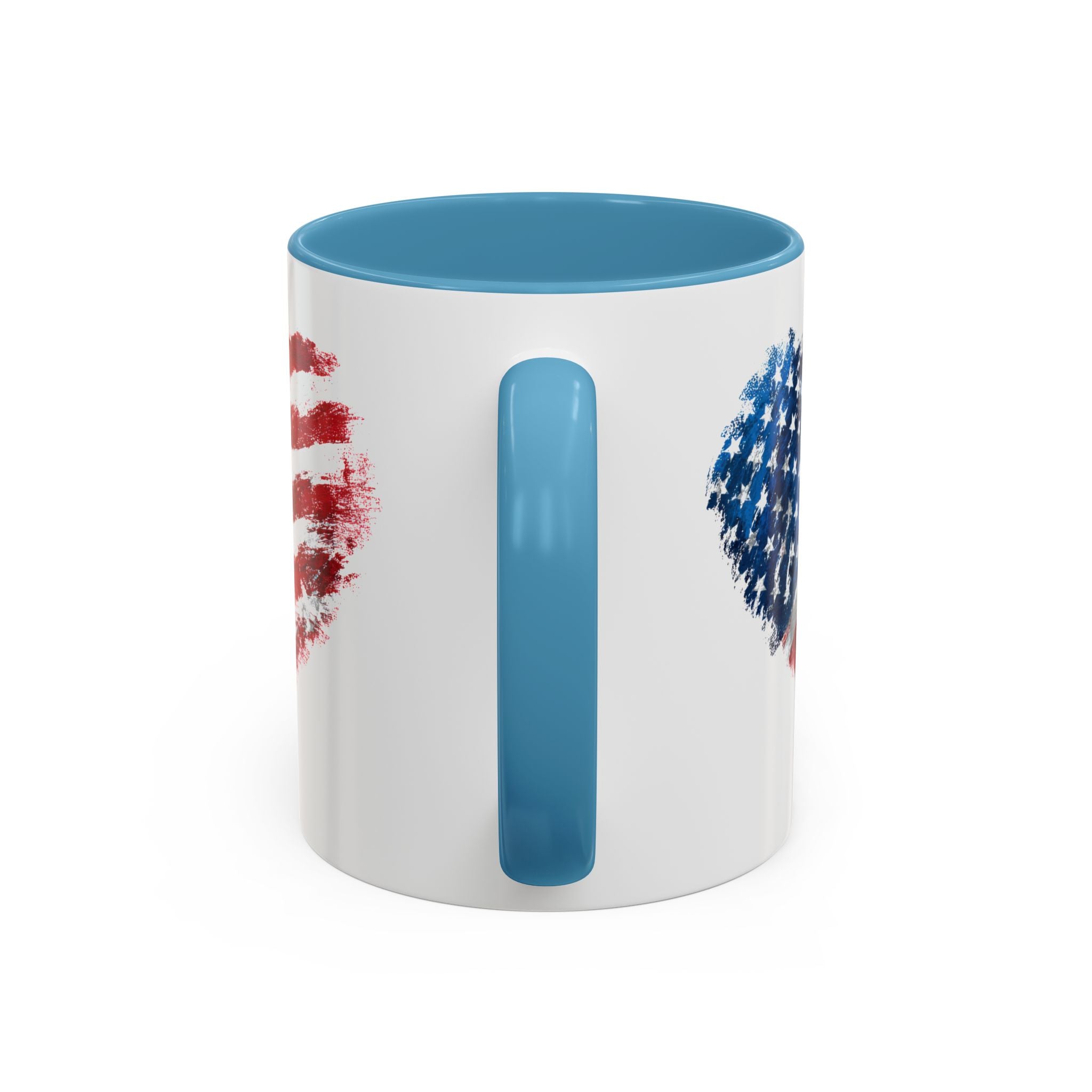 American Flag Heart Accent Coffee Mug – Patriotic 11/15oz Tea & Coffee Cup