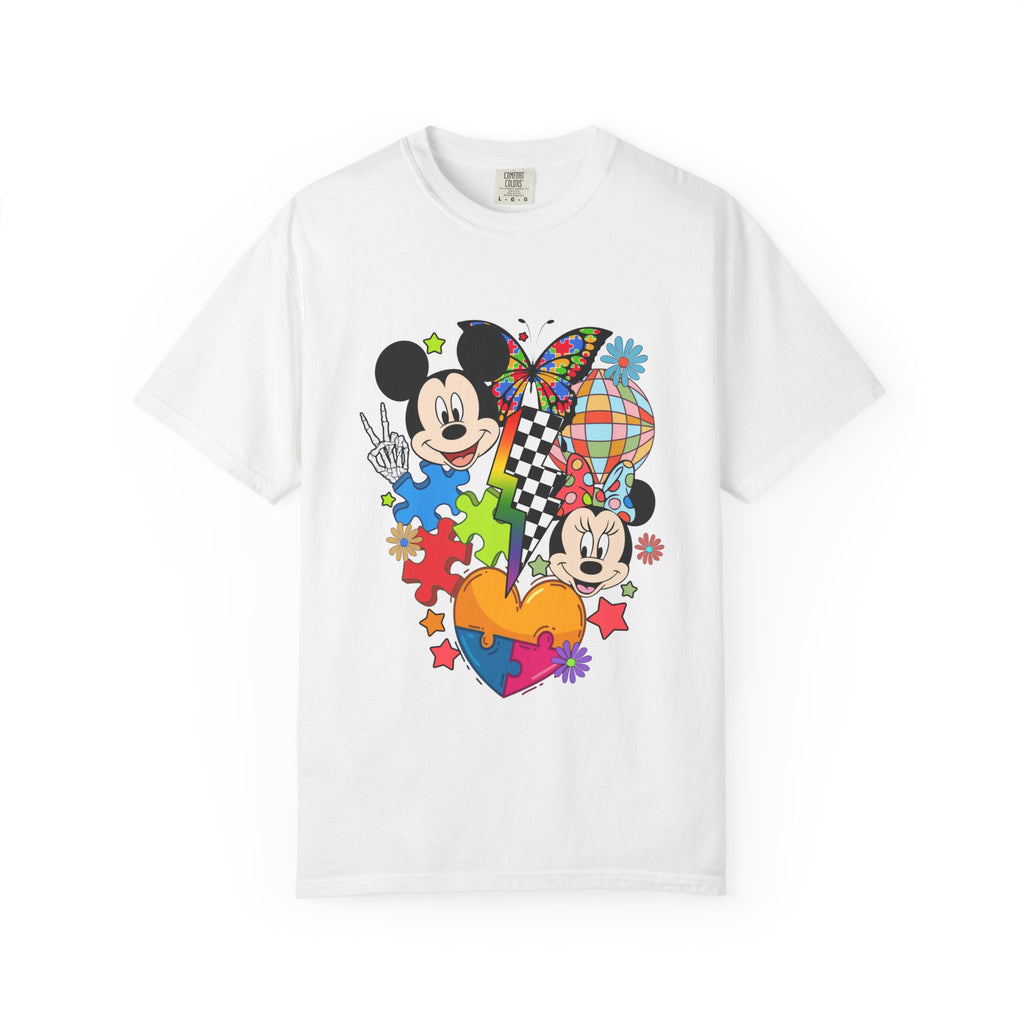 Mickey & Minnie Colorful Puzzle Heart T-Shirt