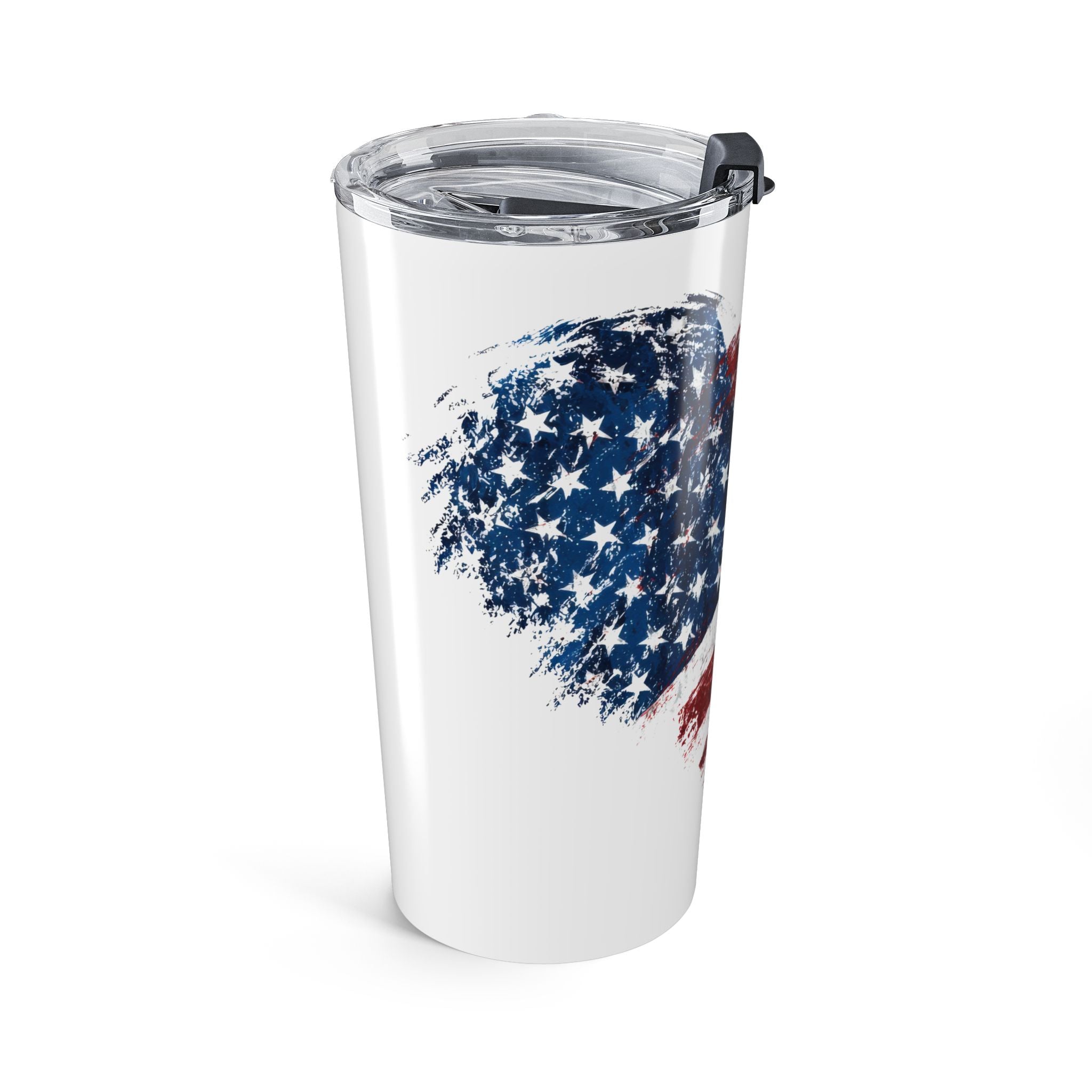 20oz American Flag Heart Tumbler — Patriotic Insulated Travel Cup