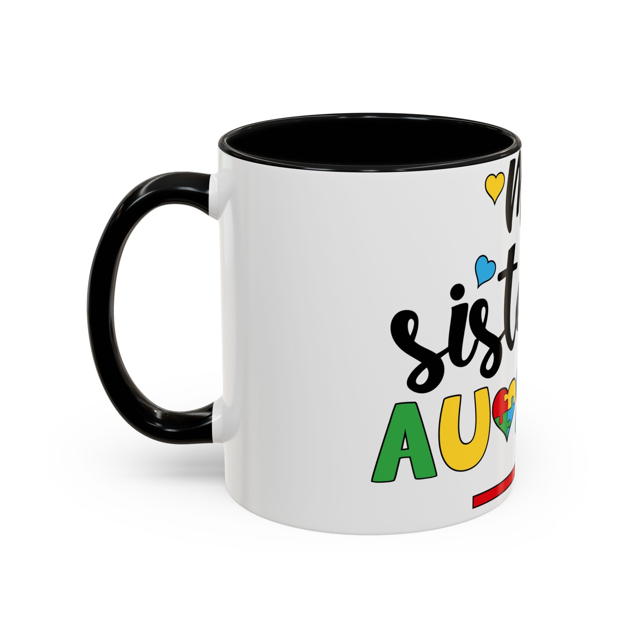 My Sister Is Awesome Coffee Mug — Colorful Heart & Arrow Accent Mug (11/15oz)