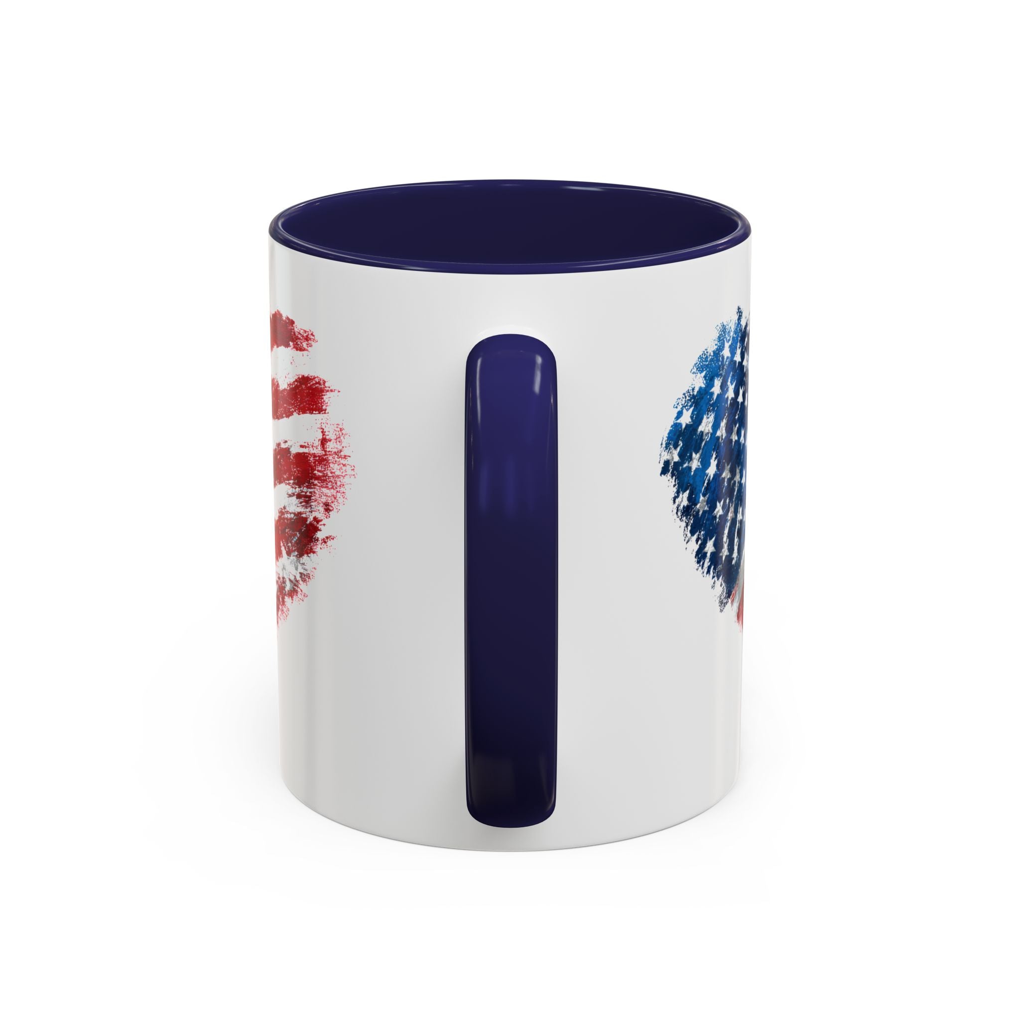 American Flag Heart Accent Coffee Mug – Patriotic 11/15oz Tea & Coffee Cup