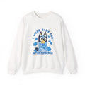 Autism Awareness Crewneck Sweatshirt — "I Wear Blue For" Bluey Design