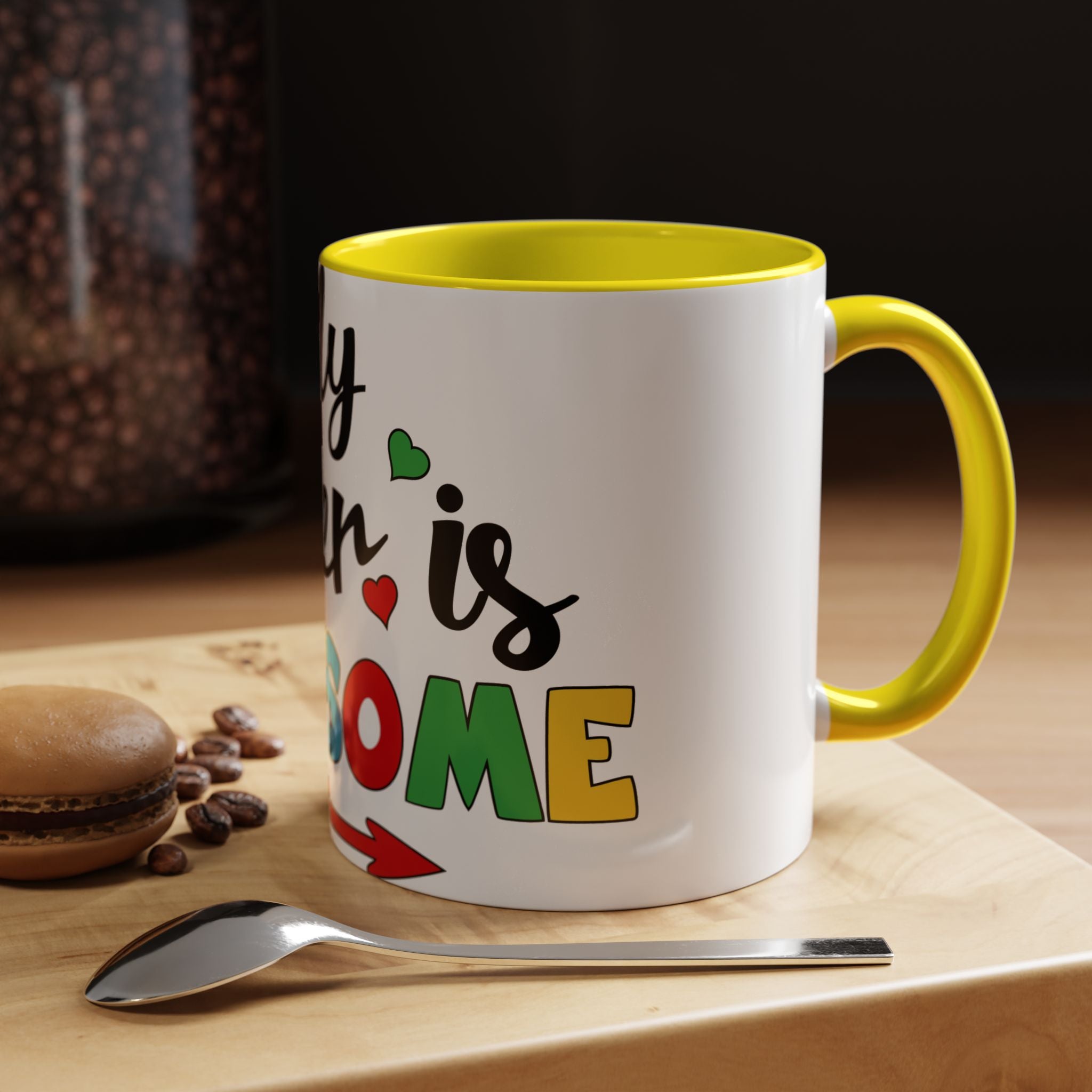 My Sister Is Awesome Coffee Mug — Colorful Heart & Arrow Accent Mug (11/15oz)