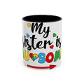 My Sister Is Awesome Coffee Mug — Colorful Heart & Arrow Accent Mug (11/15oz)