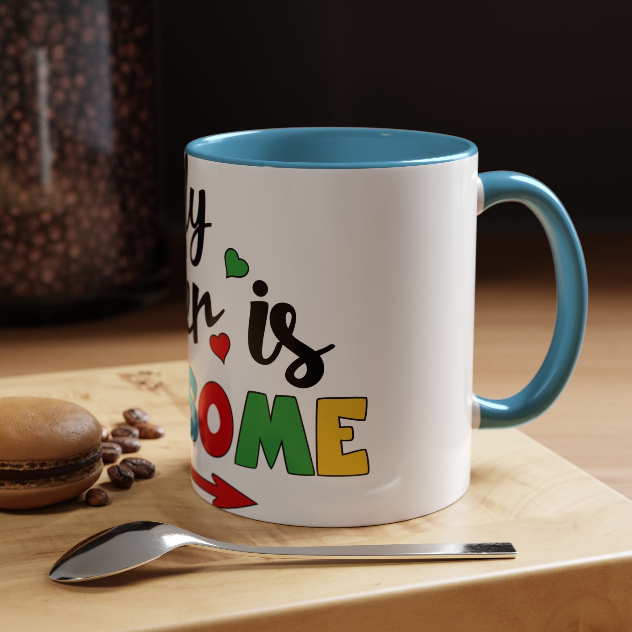My Sister Is Awesome Coffee Mug — Colorful Heart & Arrow Accent Mug (11/15oz)