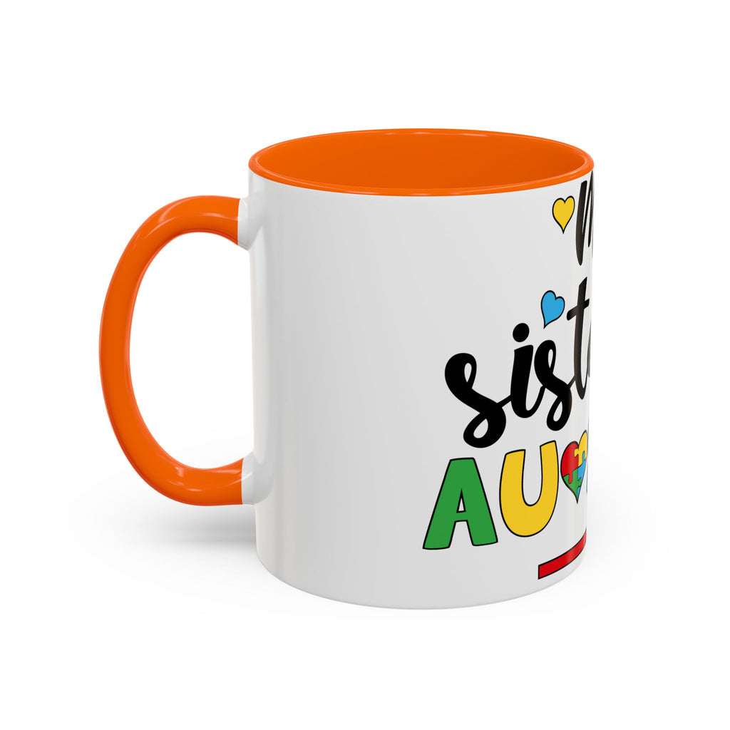 My Sister Is Awesome Coffee Mug — Colorful Heart & Arrow Accent Mug (11/15oz)