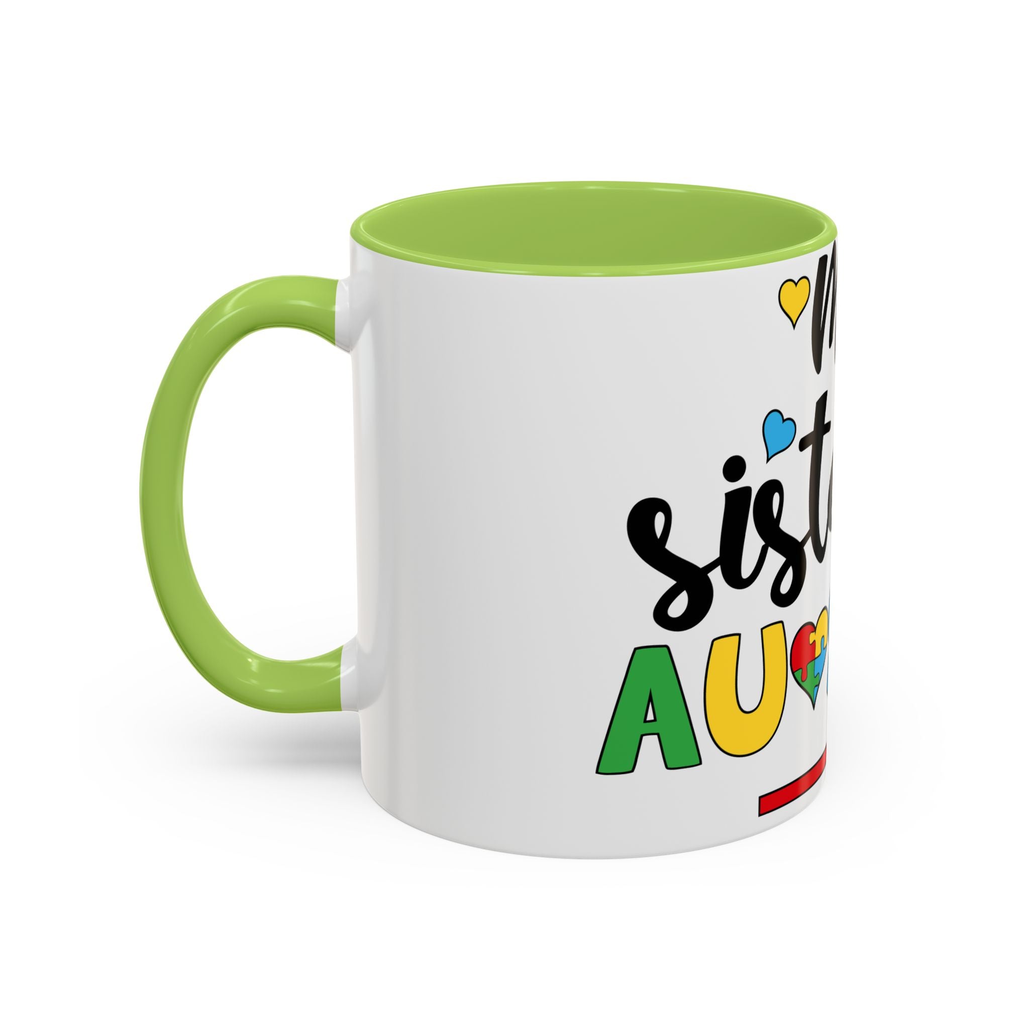 My Sister Is Awesome Coffee Mug — Colorful Heart & Arrow Accent Mug (11/15oz)