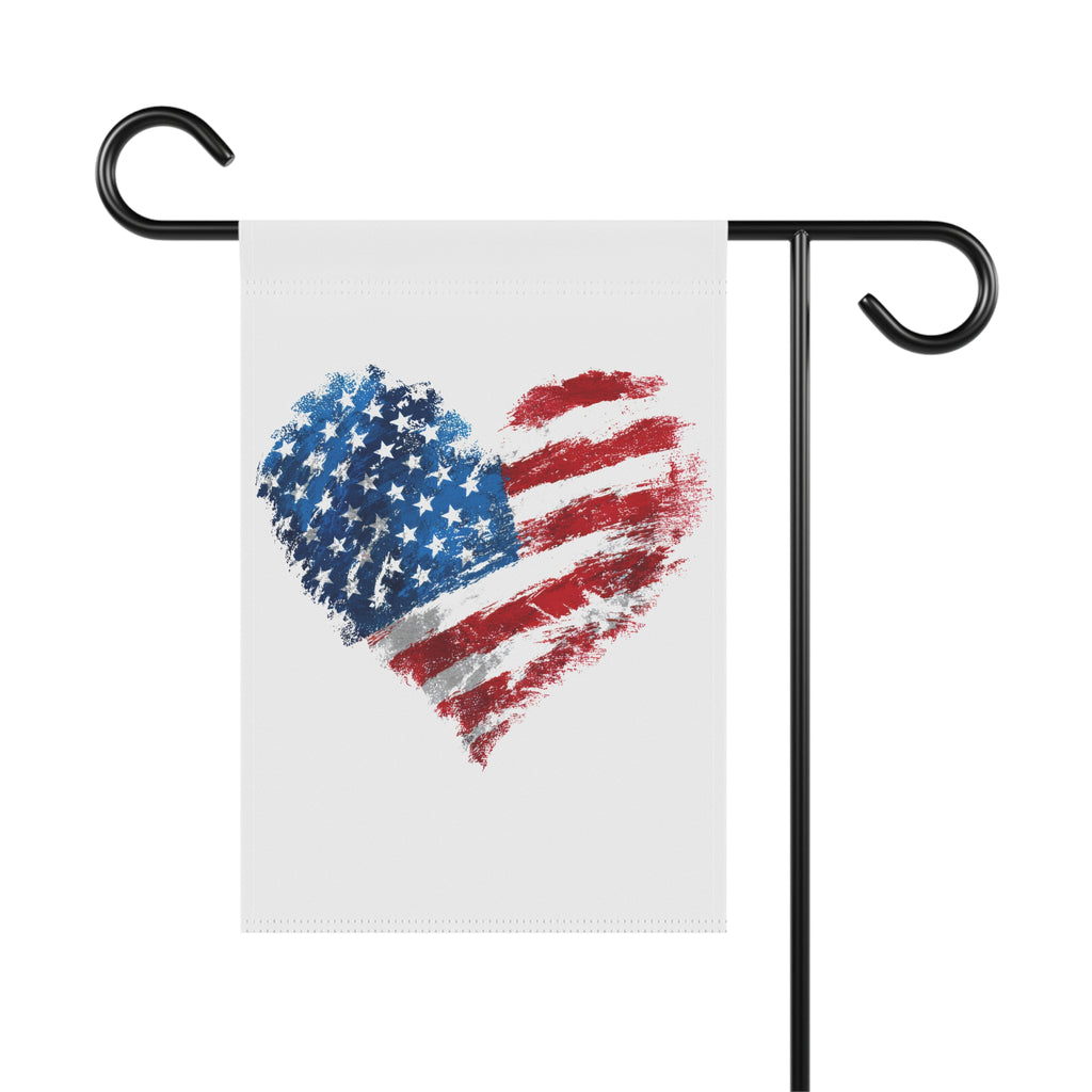 American Flag Heart Garden Banner