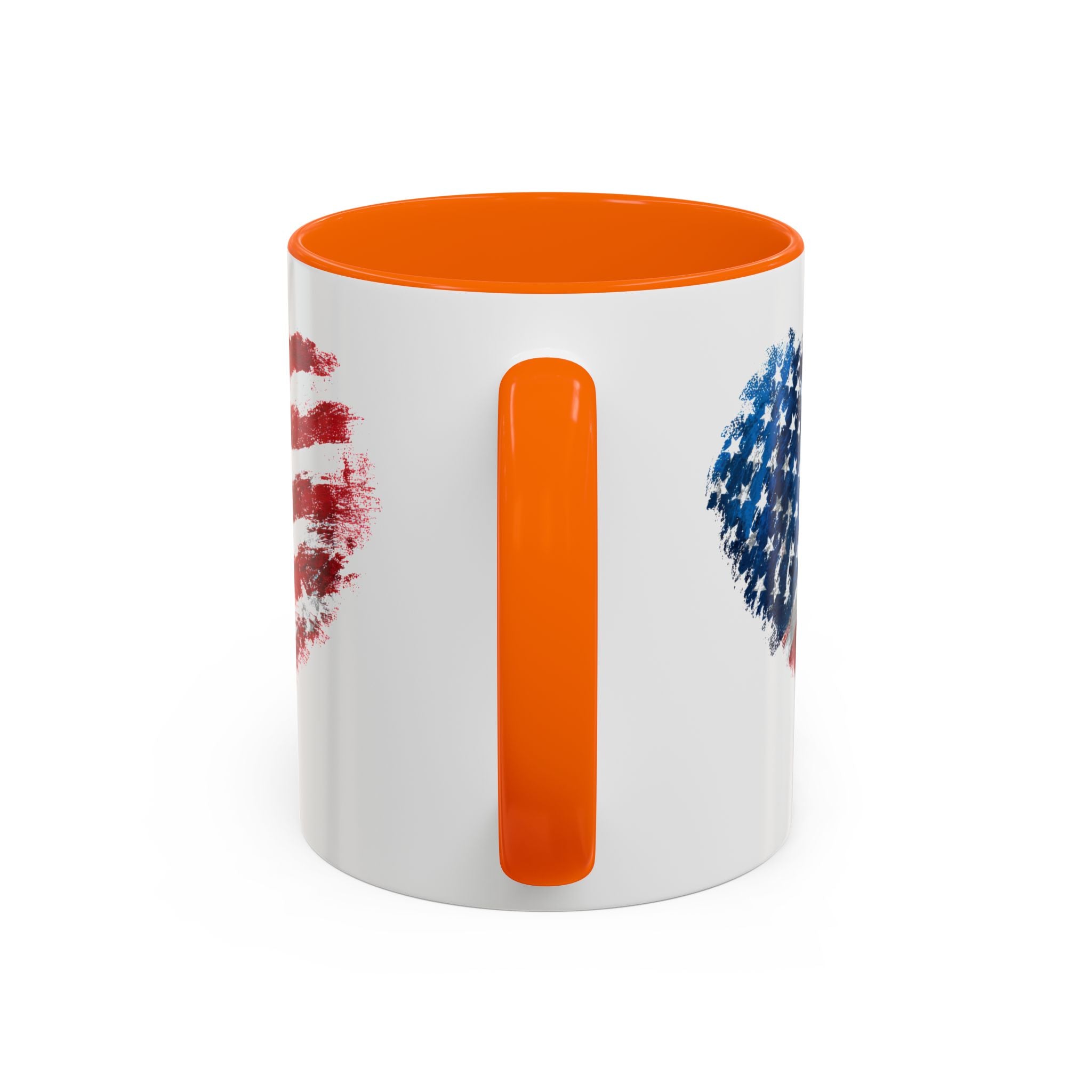American Flag Heart Accent Coffee Mug – Patriotic 11/15oz Tea & Coffee Cup