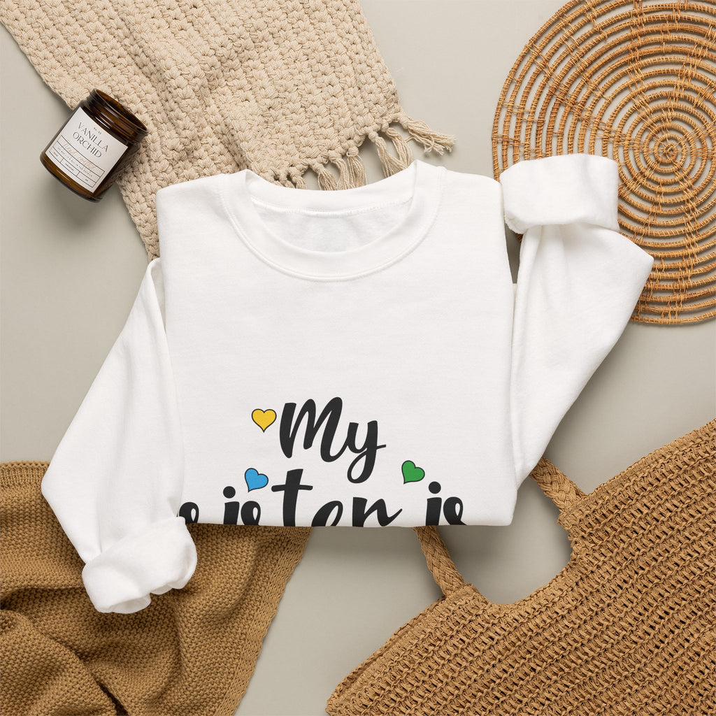 Sweatshirt - "My Sister Is Awesome" Colorful Arrow Crewneck (Sister Gift)