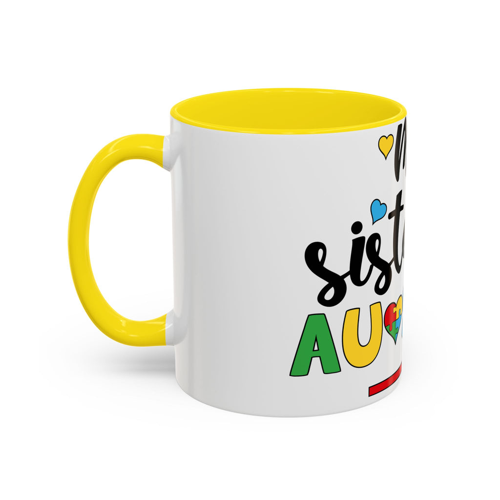 My Sister Is Awesome Coffee Mug — Colorful Heart & Arrow Accent Mug (11/15oz)