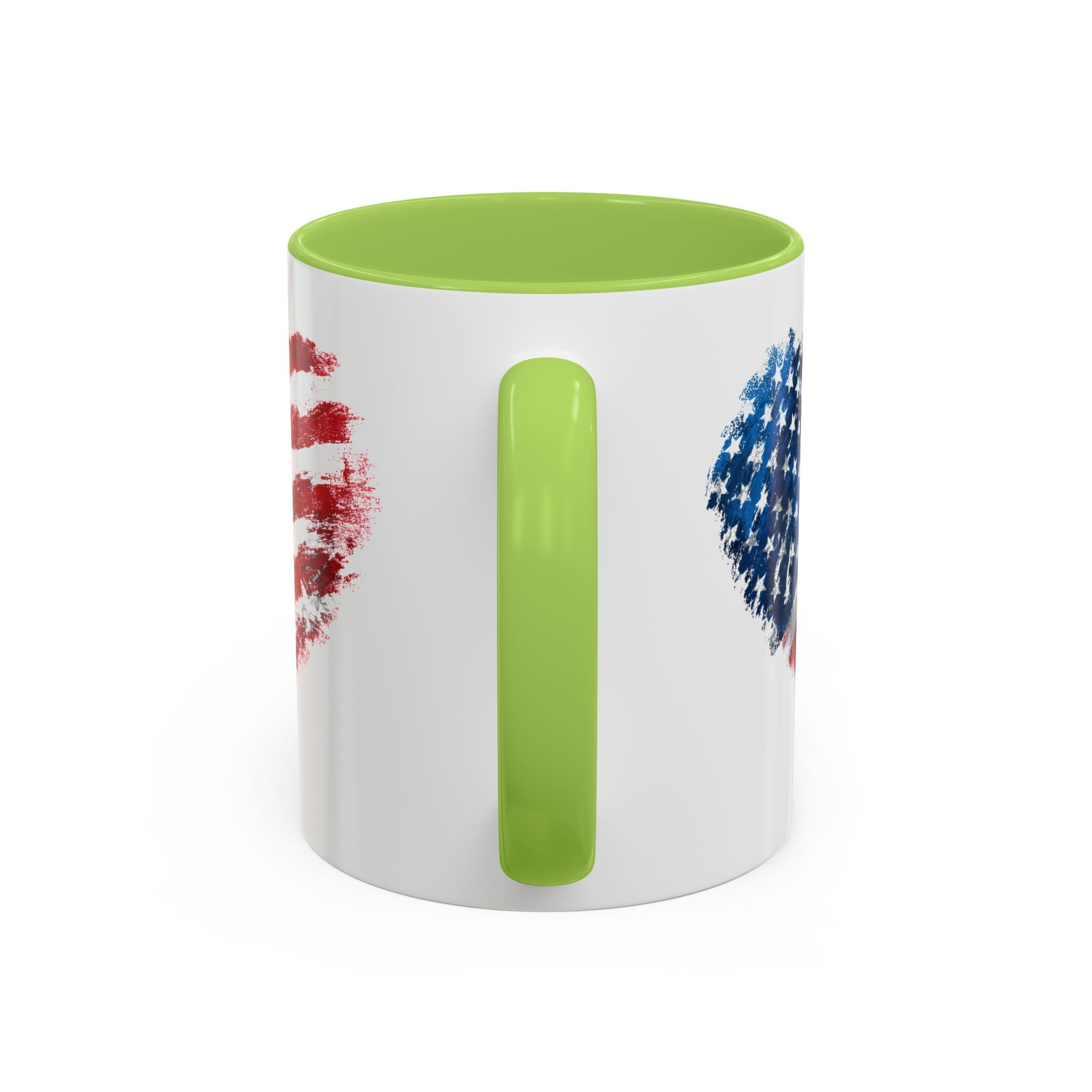 American Flag Heart Accent Coffee Mug – Patriotic 11/15oz Tea & Coffee Cup