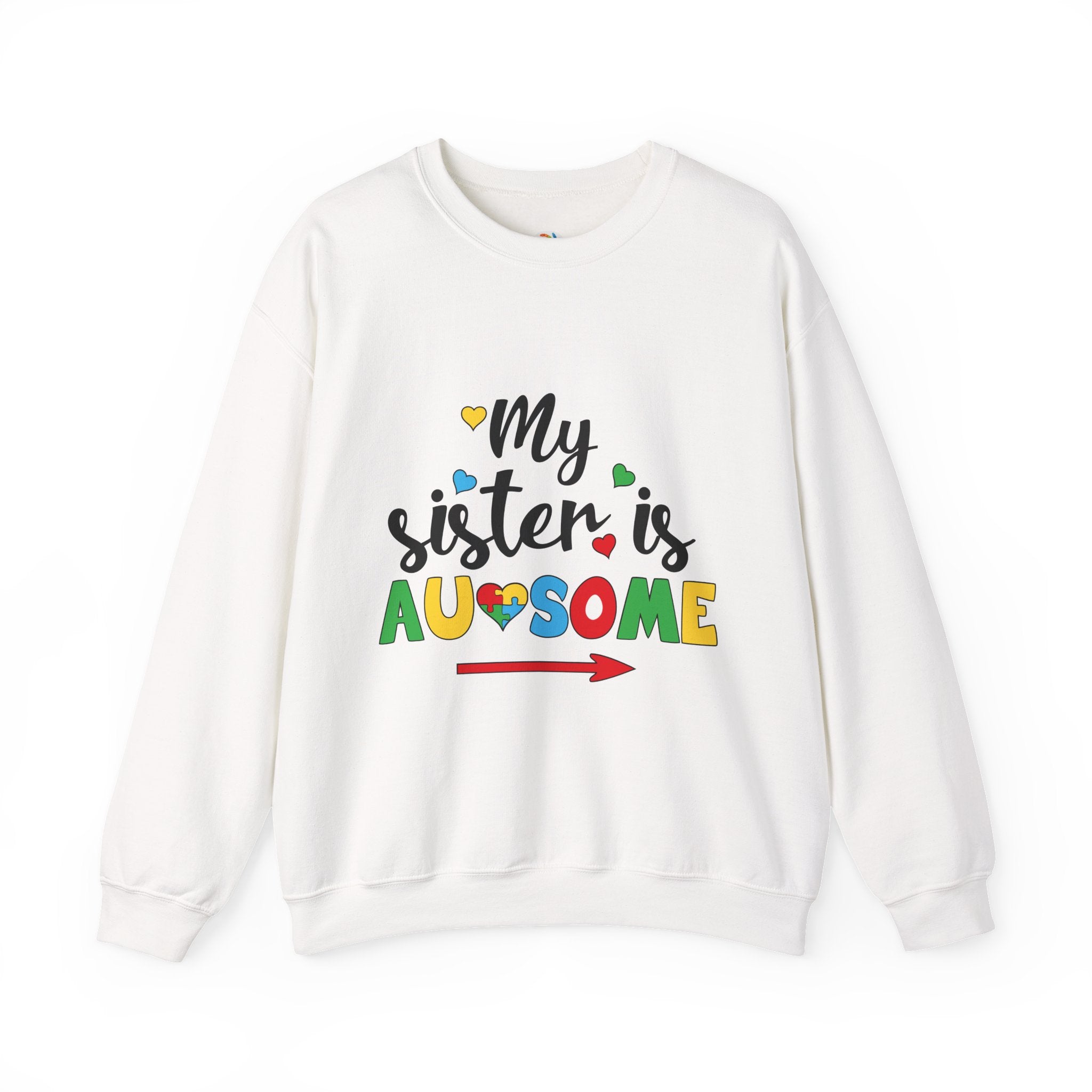 Sweatshirt - "My Sister Is Awesome" Colorful Arrow Crewneck (Sister Gift)