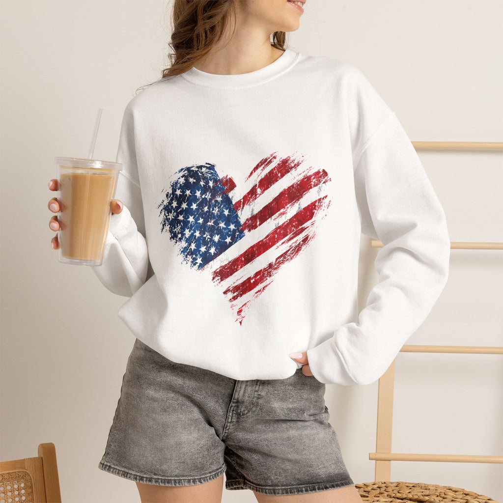 American Flag Heart Sweatshirt
