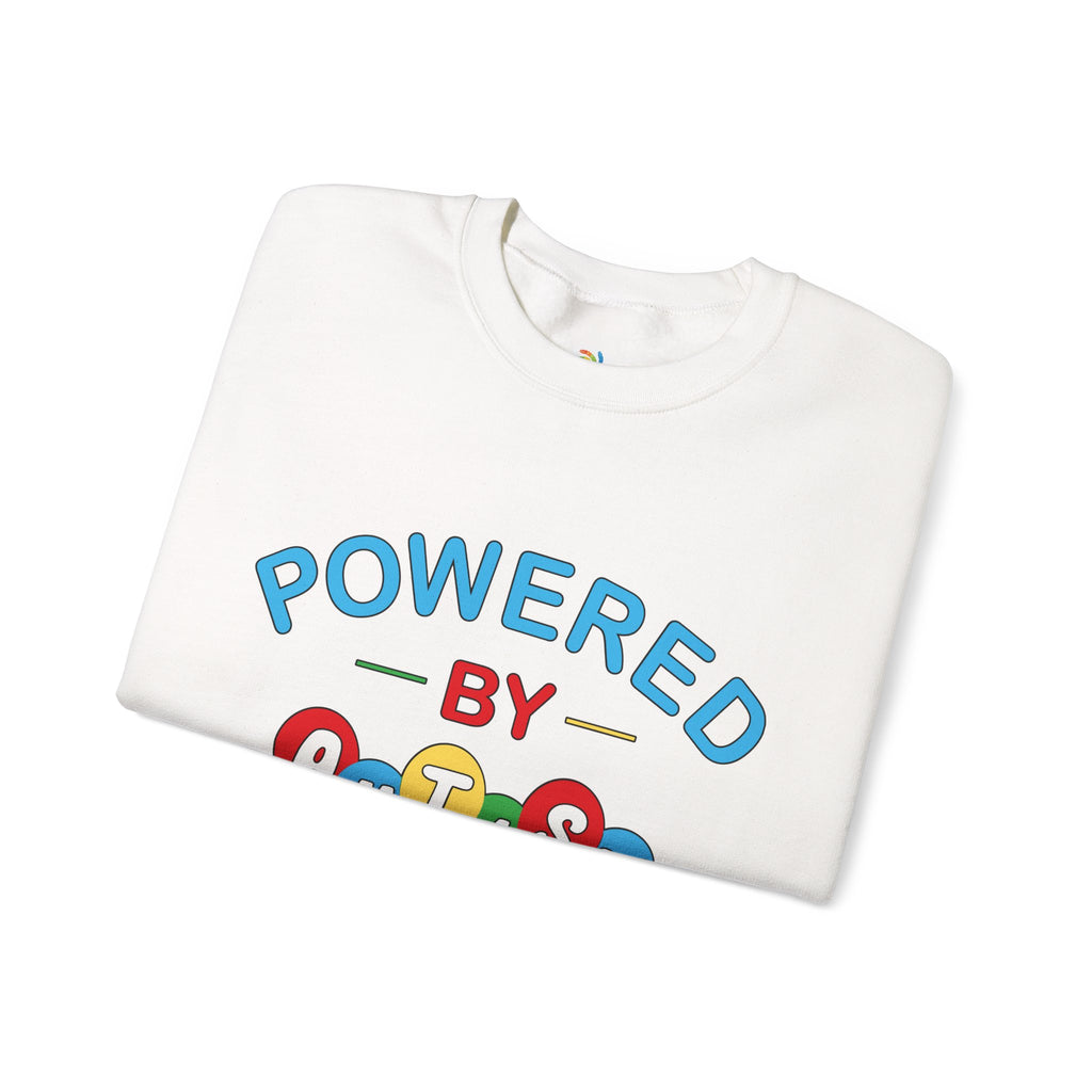 Crewneck Sweatshirt — "Powered by Autism" Colorful Balloon Awareness Top