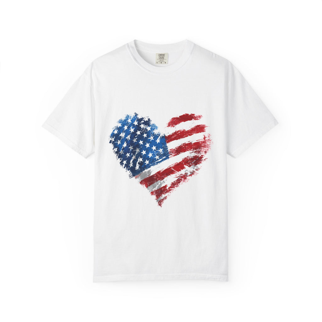 American Flag Heart T-Shirt — Patriotic USA Pride Tee