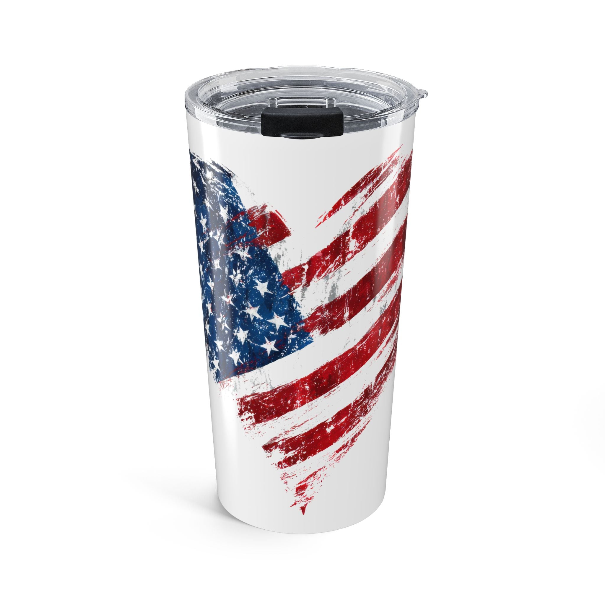 20oz American Flag Heart Tumbler — Patriotic Insulated Travel Cup