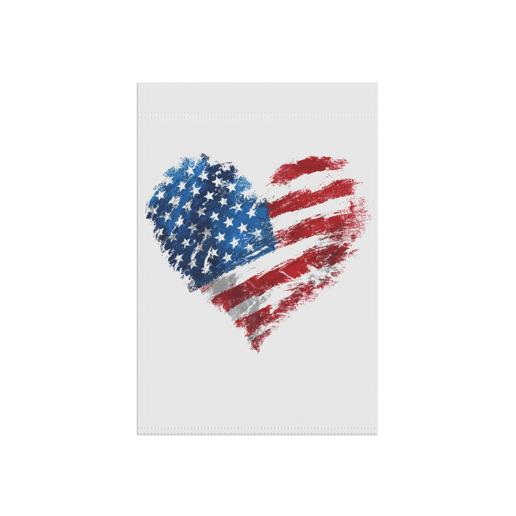 American Flag Heart Garden Banner