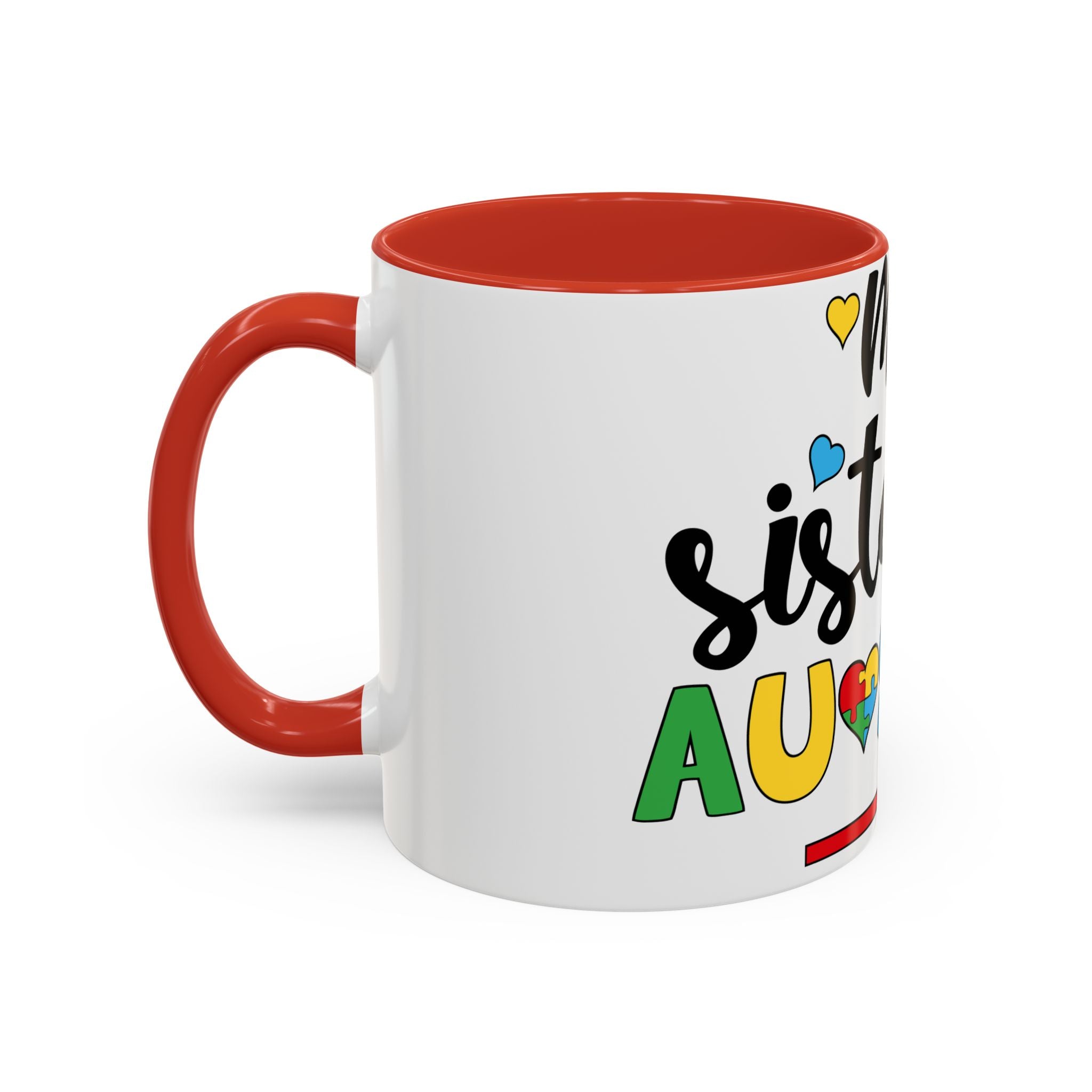 My Sister Is Awesome Coffee Mug — Colorful Heart & Arrow Accent Mug (11/15oz)