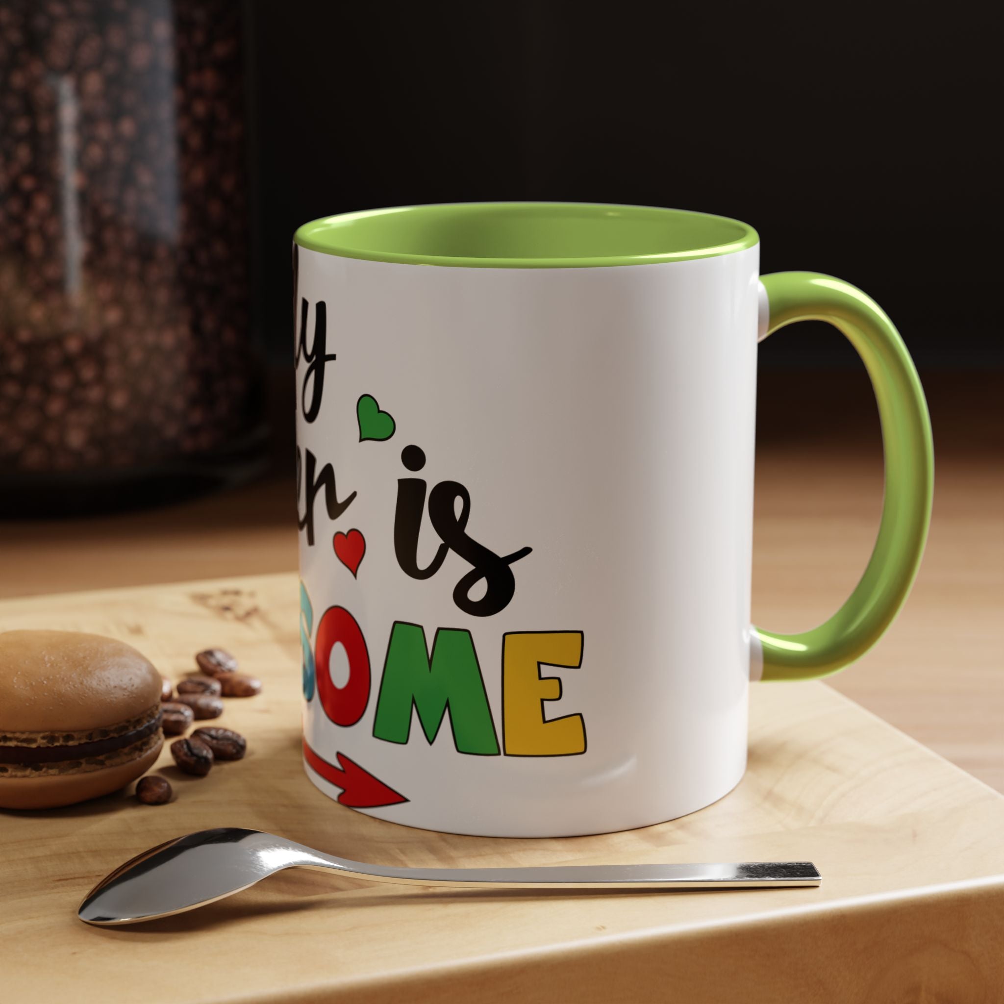 My Sister Is Awesome Coffee Mug — Colorful Heart & Arrow Accent Mug (11/15oz)