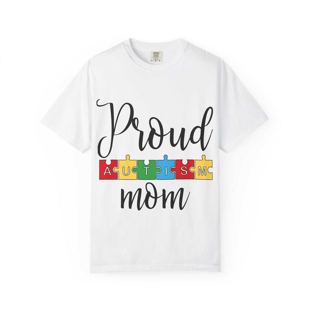 Proud Autism Mom T-Shirt — Colorful Puzzle Piece Awareness Tee