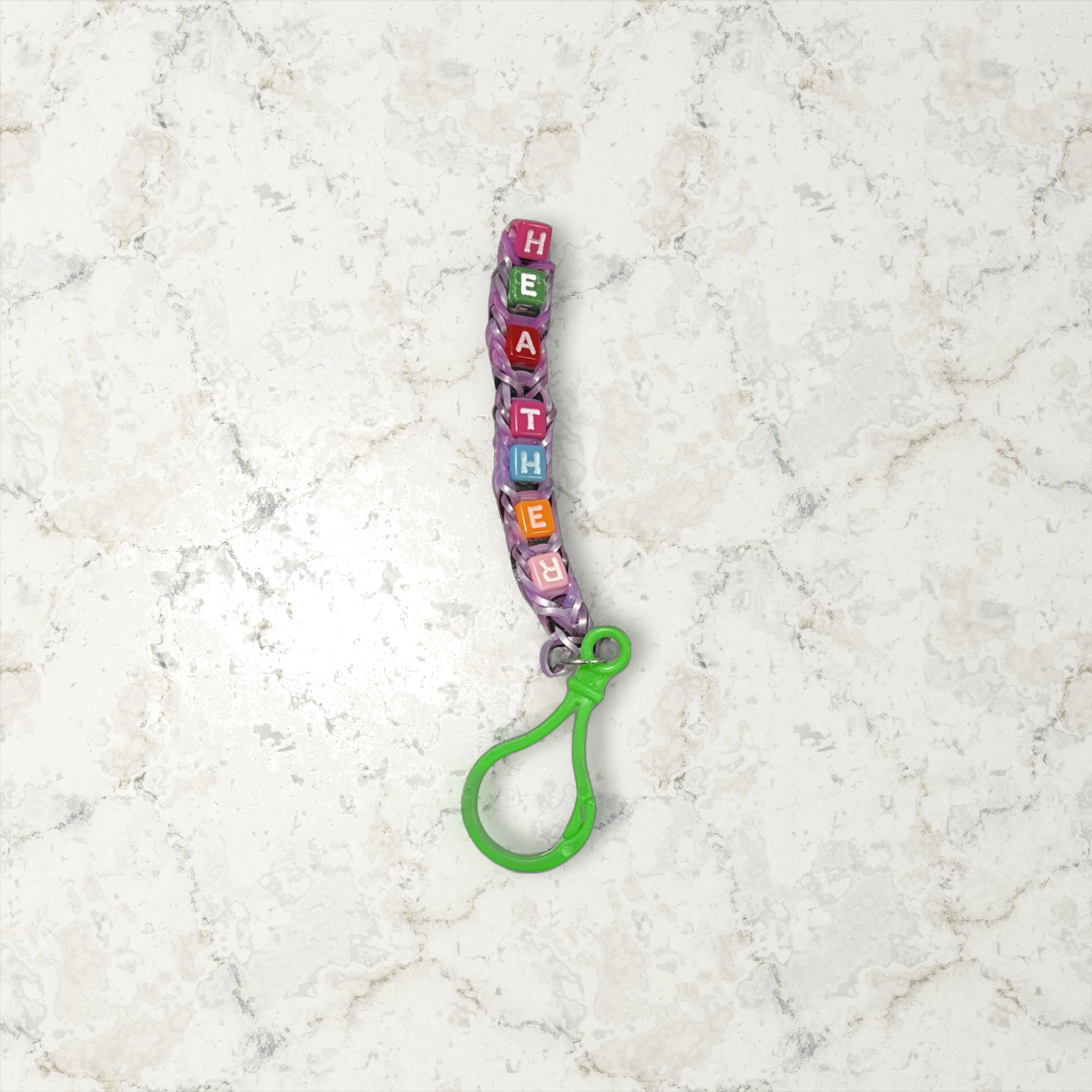 Custom Name Rainbow Loom Keychain